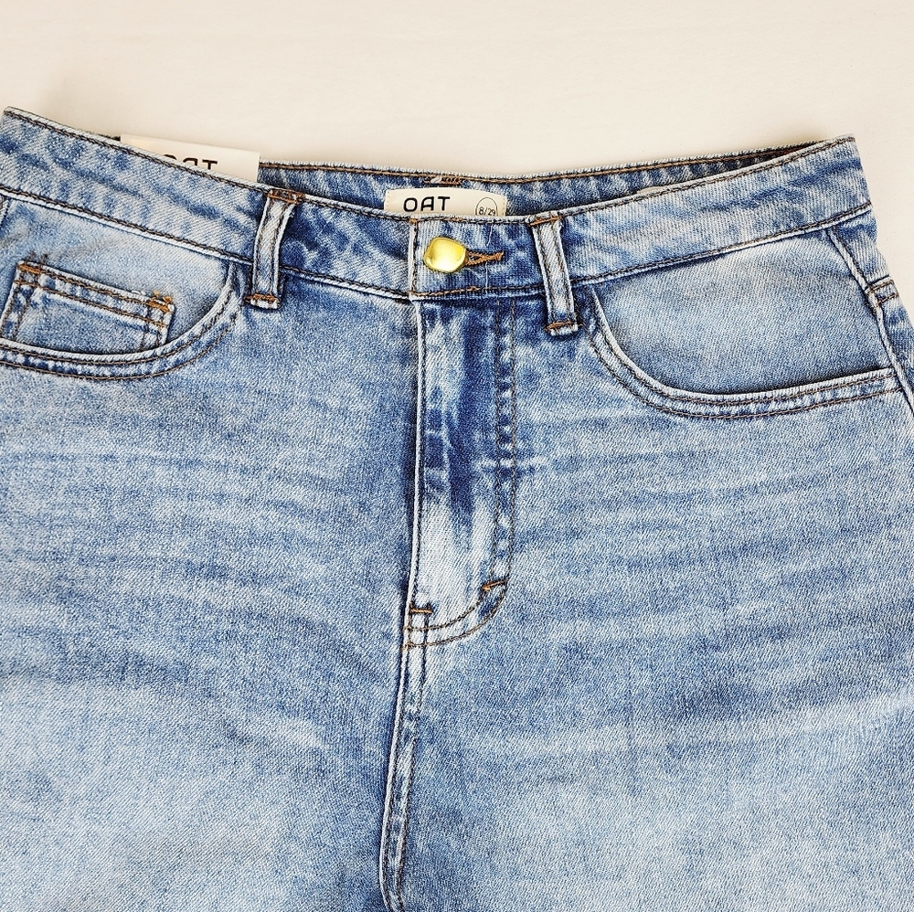 Oat New York High Rise  Cloud Luxe Jeans Shorts - Picture 4 of 9